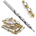 Loveless Fasteners (10 Pack) with Step Drill for DIY Handles &amp; Knife Handle Repair - USA Size (0.312 x 8-32US x 1.15 Inch) - (Brass/Nickel Silver)