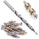 Loveless Fasteners (10 Pack) with Step Drill for DIY Handles &amp; Knife Handle Repair - USA Size (0.312 x 8-32US x 1.15 Inch) - (Stainless Steel/Brass)
