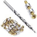 Loveless Fasteners (10 Pack) with Step Drill for DIY Handles &amp; Knife Handle Repair - USA Size (0.312 x 8-32US x 1.15 Inch) - (Brass/Stainless Steel)