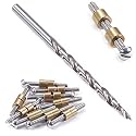 Loveless Fasteners (10 Pack) with Step Drill for DIY Handles &amp; Knife Handle Repair - USA Size (0.250 x 6-32US x 1.15 Inch) - (Brass/Stainless Steel)