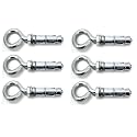 LOVELY® 8x100 MM Mild Steel Rawal Bolt Heavy Duty with Hook Eyelet Fan Hook Size- Set of 6