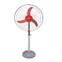 Lovely Solar Fan - DC 12Volt 42Watt 16" Storm Pedestal Fan (2 Speed, Red & Grey)