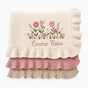 LOVELYPOD Custom Knit Baby Blanket, Embroidered Name Nursery Blanket, Newborn, Cotton Knit Stroller Blanket, Personalized Baby Knit Blanket Gifts02