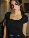 LOVERSBITE Casual Solid Women Black Top