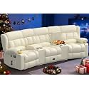 Loveseat Recliner Sofa with Flip Backrest Design, 3 Seat Reclining Couch with Storage Console, Drawer, Pocket &amp; USB Ports, Wall Hugger RV Sofa Recliner Couch for Home Theater Seating