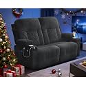 Loveseat Recliner Sofa, Home Theater Seating with Storage &amp; Pocket, Reclining Loveseat Sofa with USB Ports &amp; Phone Holders, Wall Hugger Recliners RV Couch Furniture