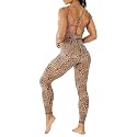 LOVESOFT Workout Jumpsuits for Women Sleevesless Bodycon Backless Unitard