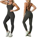 LOVESOFT Workout Jumpsuits for Women Sleevesless Bodycon Backless Unitard