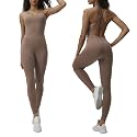 LOVESOFT Workout Jumpsuits for Women Sleevesless Bodycon Backless Unitard
