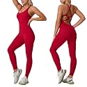 LOVESOFT Workout Jumpsuits for Women Sleevesless Bodycon Backless Unitard