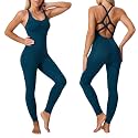 LOVESOFT Workout Jumpsuits for Women Sleevesless Bodycon Backless Unitard