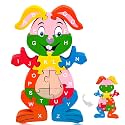 LovesTown Puzzle for Kids, Wooden, 3D Rabbit Shape