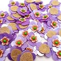 2cm Zardosi Embroidery Patch Work Flower Design Sew On Applique Patches for Clothes, Blouse, Dress, Jackets, Saree (25pcs, L-224)