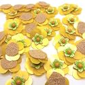 2cm Zardosi Embroidery Patch Work Flower Design Sew On Applique Patches for Clothes, Blouse, Dress, Jackets, Saree (25pcs, L-225)