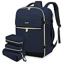 LOVEVOOK Carry On Backpack, 40L Travel Backpack Women with 3 Packing Cubes, TSA Airline Approved Suitcase Bag as Personal Item, Waterproof 17 inch Laptop Backpack for Weekender Overnight, Dark Blue