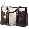 LOVEVOOK Laptop Tote Bag for Women 15.6 Inch PU Leather Work Bag