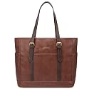 LOVEVOOK Laptop Tote Bag for Women,15.6 inch Vintage Leather Work Tote Bag
