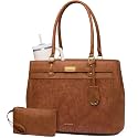 LOVEVOOK Laptop Tote Bag for Women, 15.6 Inch Waterproof Leather Work Computer Bag, Large Business Office Briefcase Shoulder Handbag Purse Gifts for Women