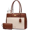 LOVEVOOK Laptop Tote Bag for Women, 15.6 Inch Waterproof Leather Work Computer Bag, Large Business Office Briefcase Shoulder Handbag Purse Gifts for Women