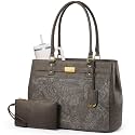 LOVEVOOK Laptop Tote Bag for Women, 15.6 Inch Waterproof Leather Work Computer Bag, Large Business Office Briefcase Shoulder Handbag Purse Gifts for Women
