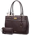 LOVEVOOK Laptop Tote Bag for Women, 15.6 Inch Waterproof Leather Work Computer Bag, Large Business Office Briefcase Shoulder Handbag Purse Gifts for Women