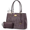 LOVEVOOK Laptop Tote Bag for Women, 15.6 Inch Waterproof Leather Work Computer Bag, Large Business Office Briefcase Shoulder Handbag Purse Gifts for Women