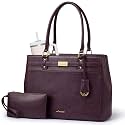 LOVEVOOK Laptop Tote Bag for Women, 15.6 Inch Waterproof Leather Work Computer Bag, Large Business Office Briefcase Shoulder Handbag Purse Gifts for Women