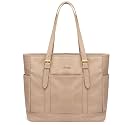 LOVEVOOK Laptop Tote Bag for Women,15.6 inch Vintage Leather Work Tote Bag