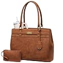 LOVEVOOK Laptop Tote Bag for Women, 17.3 Inch Waterproof Leather Work Computer Bag, Large Business Office Briefcase Shoulder Handbag Purse Gifts for Women