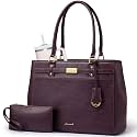 LOVEVOOK Laptop Tote Bag for Women, 17.3 Inch Waterproof Leather Work Computer Bag, Large Business Office Briefcase Shoulder Handbag Purse Gifts for Women