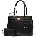 LOVEVOOK Laptop Tote Bag for Women, 17.3 Inch Waterproof Leather Work Computer Bag, Large Business Office Briefcase Shoulder Handbag Purse Gifts for Women