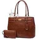 LOVEVOOK Laptop Tote Bag for Women, 17.3 Inch Waterproof Leather Work Computer Bag, Large Business Office Briefcase Shoulder Handbag Purse Gifts for Women