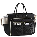 LOVEVOOK Tote Bag for Women, Teacher Nurse Work Laptop Bag, Quilted Bible Computer Shoulder Bag for Business Travel College