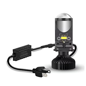 universal h4 mini led lens projector led motorcycle headlight bulb cool white driving fog lighthilo beam lighting kit plug and play40 watt h4 1pc for all bikes