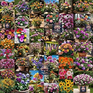 low maintenance hybrid flower seeds combo pack- all year flower seeds supply 40 varieties