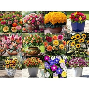 low maintenance hybrid flower seeds combo pack- all year flower seeds supply 12 variety rainy season combo
