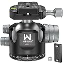 Low Profile Ball Head 55mm Tripod Ball Head Panoramic Tripod Head, CNC All Metal Tripod Camera Head for Tripods, WEYLLAN CH55 with Mlok Rail Arca Swiss Quick Release Plate, Max Load 88lbs/40kg
