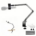 Low Profile Mic Boom Arm, 360° Rotatable 3-Section Foldable Desk Microphone Stand, 2.5kg Heavy Duty C Clamp Mic Mount with 1/4 3/8 5/8 Screw Adapter for Streaming Podcast(C Clamp Mount)