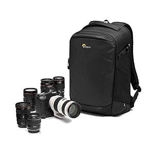 lowepro flipside bp 400 aw iii mirrorless and dslr camera backpack - black - with rear access - with side access - with adjustable dividers - for mirrorless like sony 7 - lp37352