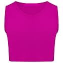 Loxdonz Girl's Kids Basic Crop Tank Tops Sleeveless Racerback Muscle Crop Tank Vest Top