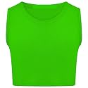 Loxdonz Girl's Kids Basic Crop Tank Tops Sleeveless Racerback Muscle Crop Tank Vest Top