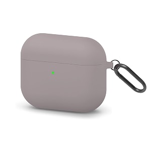 loxxo compatible with airpod pro case full protective silicone airpods pro case inner microfiber lining cover support wireless charging front led visible - stone grey