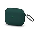LOXXO® Compatible with AirPod Pro Case, Full Protective Silicone AirPods Pro Case, Inner Microfiber Lining Cover, Support Wireless Charging, (Front LED Visible) - Forest Green