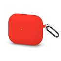LOXXO® Compatible with AirPod Pro Case, Full Protective Silicone AirPods Pro Case, Inner Microfiber Lining Cover, Support Wireless Charging, (Front LED Visible) - Red