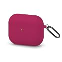 LOXXO® Compatible with AirPod Pro Case, Full Protective Silicone AirPods Pro Case, Inner Microfiber Lining Cover, Support Wireless Charging, (Front LED Visible) - Rose Red