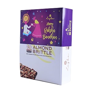 loyka almond brittle 12 pcs classic box - salty caramel dark choco and roasted almonds 200 gms raksha bandhan gift pack