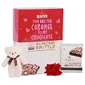 Loyka Almond Brittle Classic Valentine Edition box - Chocolate, Teddy, Rose &amp; Valentine's Day Sleev | For your love - Wife, Girlfriend, Friend, Husband, Boyfriend| Chocolate, Rose, Teddy &amp; Propose Day