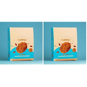 loyka almond cookies - 12 pcs no maida eggless teacoffee nutty gourmet biscuits almond flour amp california almonds healthy guilt-free morningevening snack guilt-free better-for-you432 g