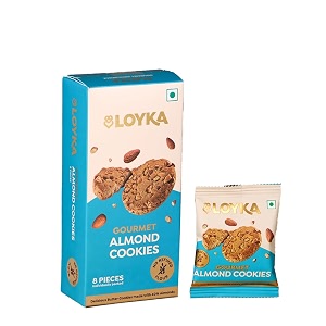 loyka almond cookies - 8 pcs no maida eggless teacoffee nutty gourmet biscuits almond flour amp california almonds healthy guilt-free morningevening snack guilt-free better-for-you 100 grams