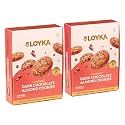 LOYKA Chocolate Almond Cookies - 16X2 Pcs |No Maida, Eggless |Tea/Coffee Nutty Gourmet Biscuits |Almond Flour, California Almonds, Choco-Chips |Healthy Guilt-Free Morning/Evening Snack, 450 Gram